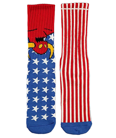 TOY MACHINE AMERICAN MONSTER SOCK RED OS