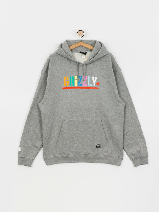 Grizzly Color Block Youth Hood Heather Grey