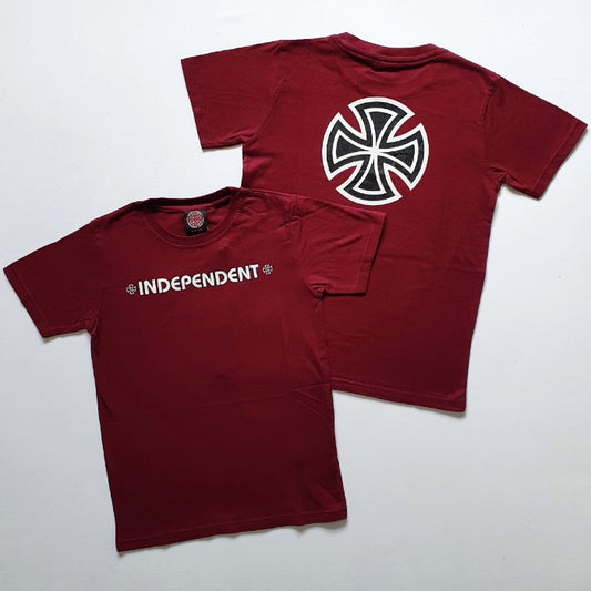 Independent Bar/Cross Youth Tee Maroon