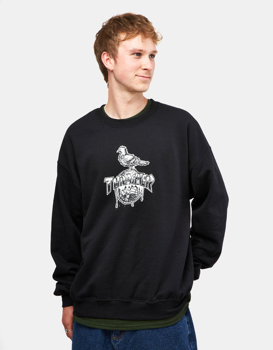 Thrasher x Anti-Hero Cover The Earth Crewneck Black