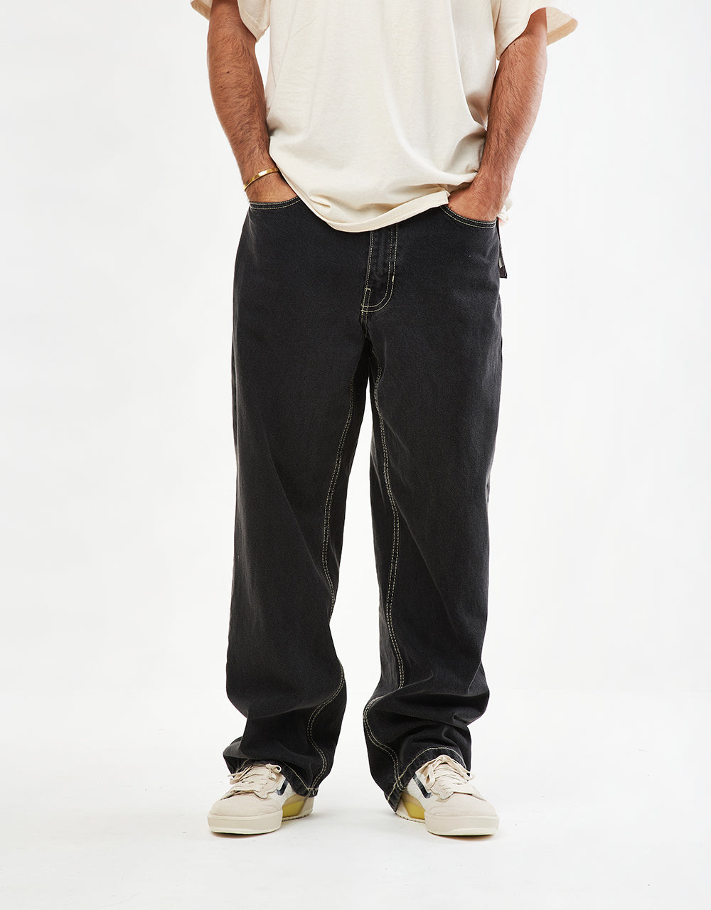 Vans Skate Check 5 S Baggy Regular Denim Loose Pants Pavement/Black