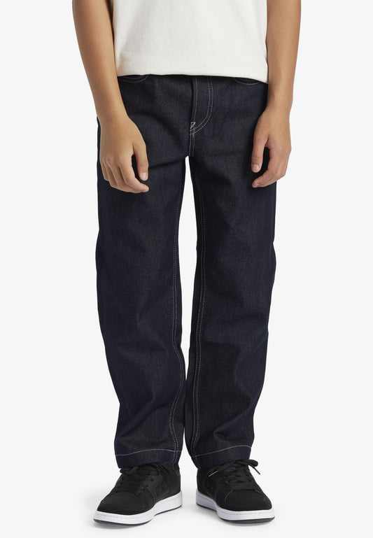 DC Worker Baggy Denim Pants Black With White Seams
