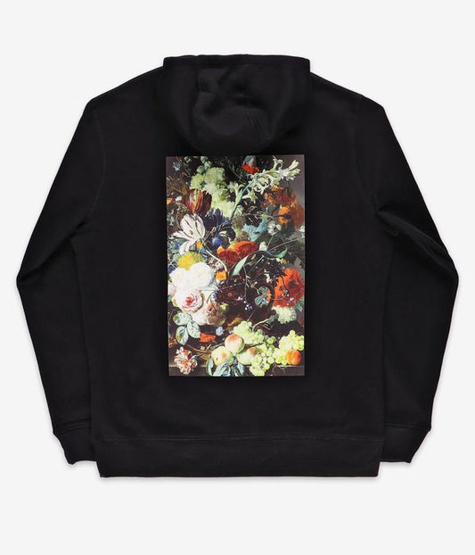 Poetic Flower Hoodie Black
