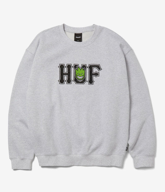 Huf x Spitfire Union Crewneck Heather Grey