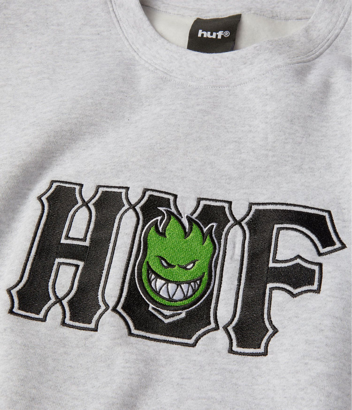 Huf x Spitfire Union Crewneck Heather Grey