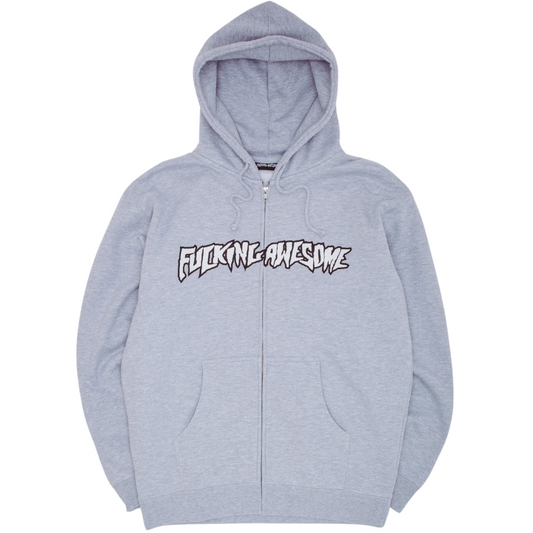 Fucking Awesome - Stamp Logo Zip  Hoodie Heather Grey