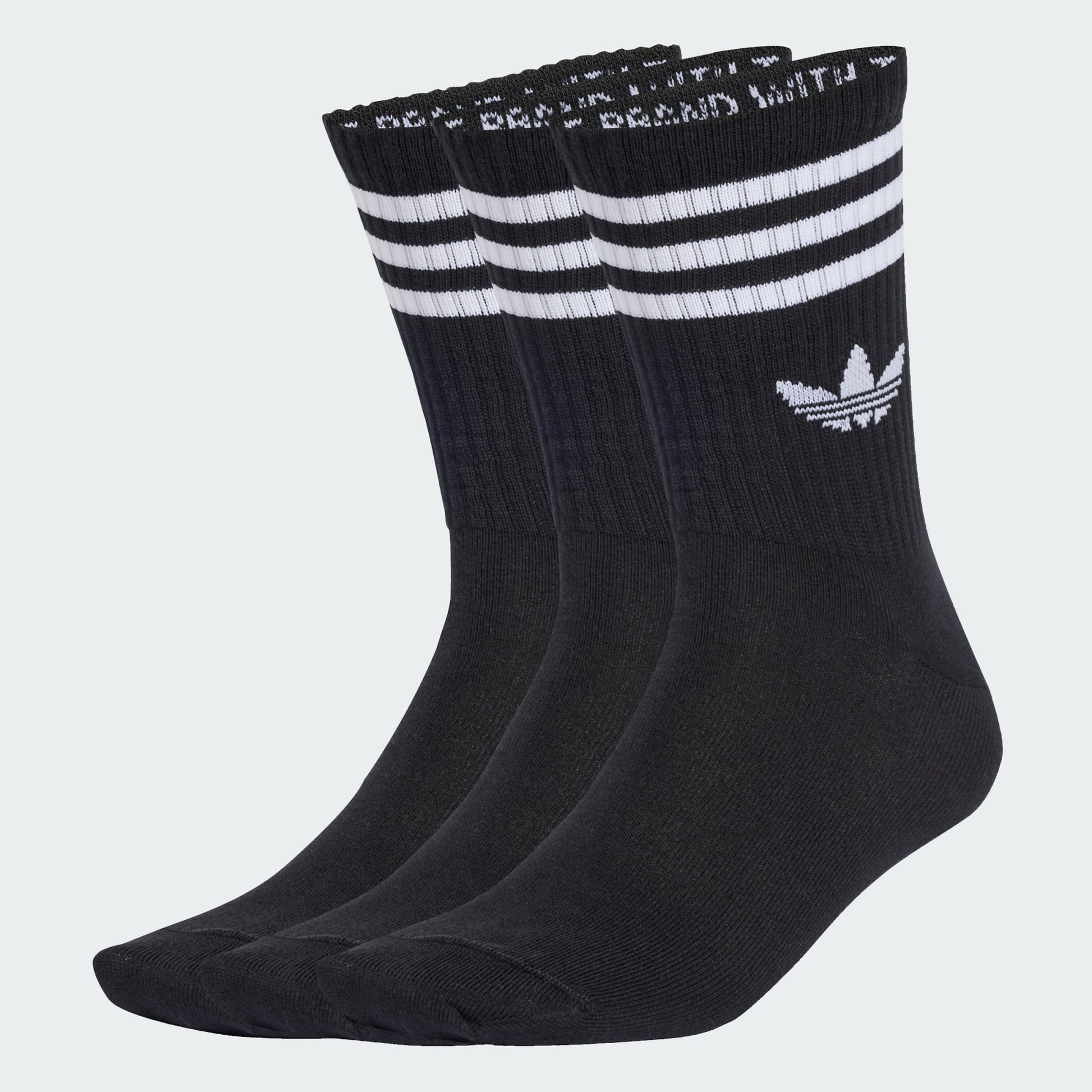 Adidas 3S Crew Socks (3-Pair) (Black)