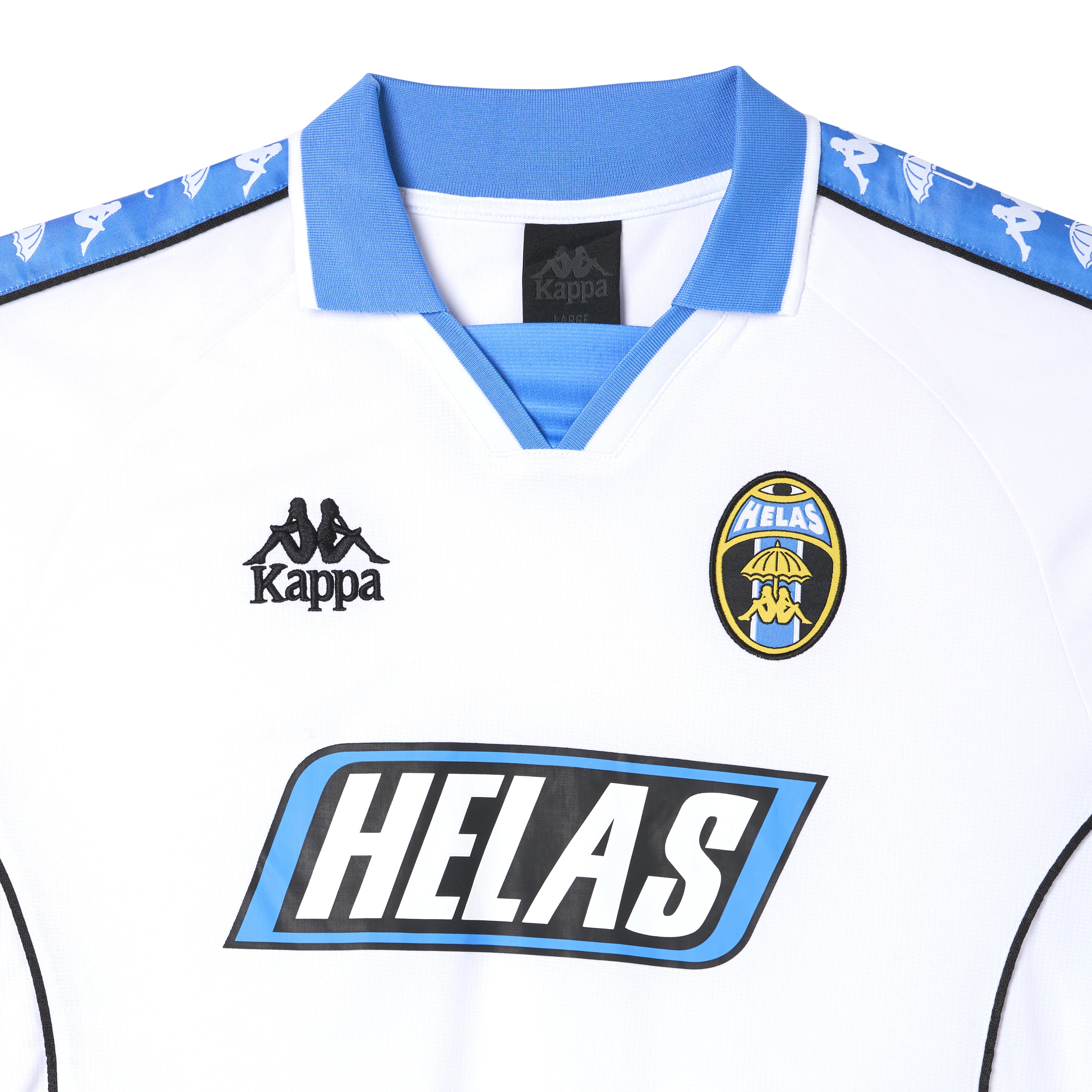 Helas x Kappa Authentic Garron Football Jersey  White/Blue/Marina/Black