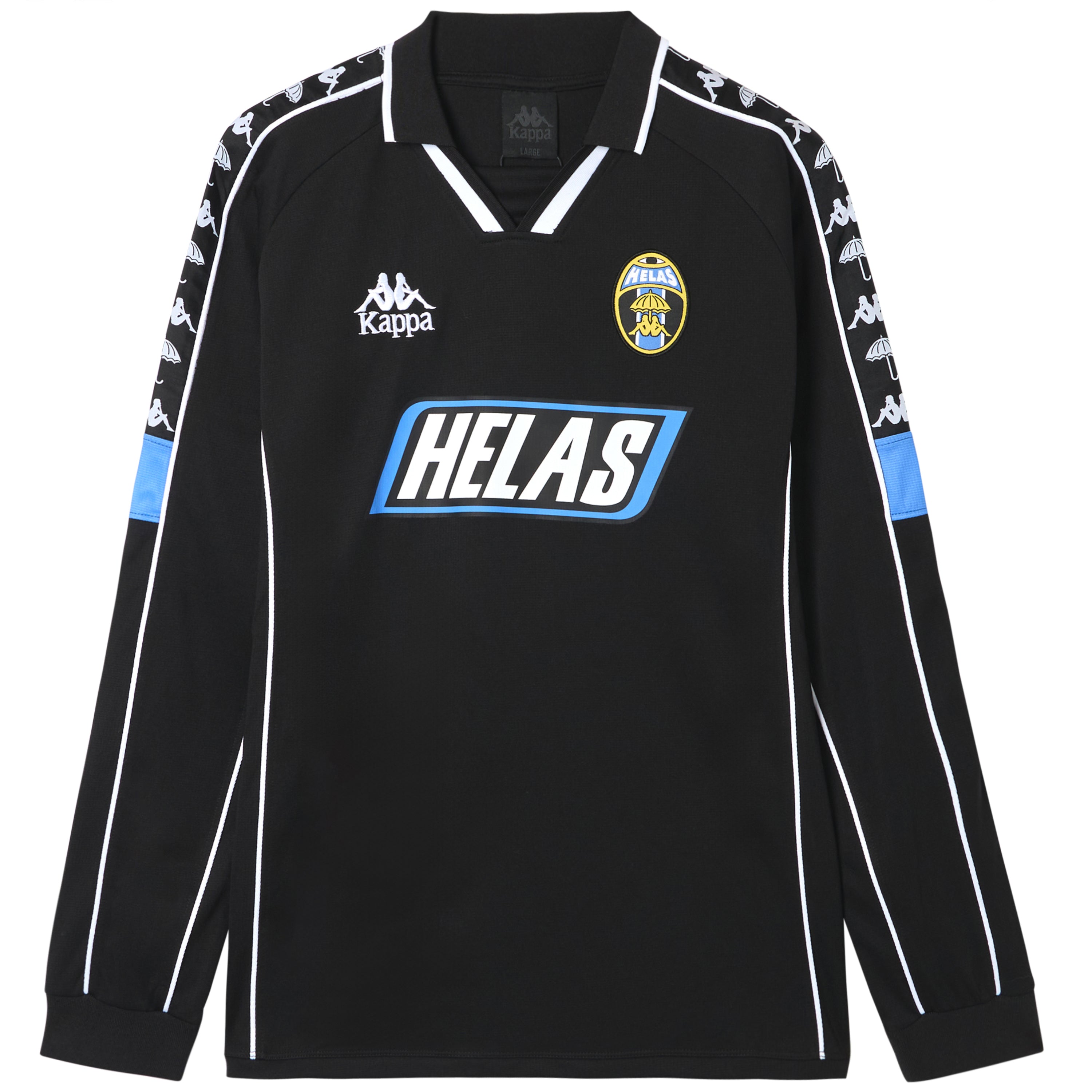 Helas x Kappa Authentic Geervan Football Longsleeve Jersey Black/White/Blue/Marina