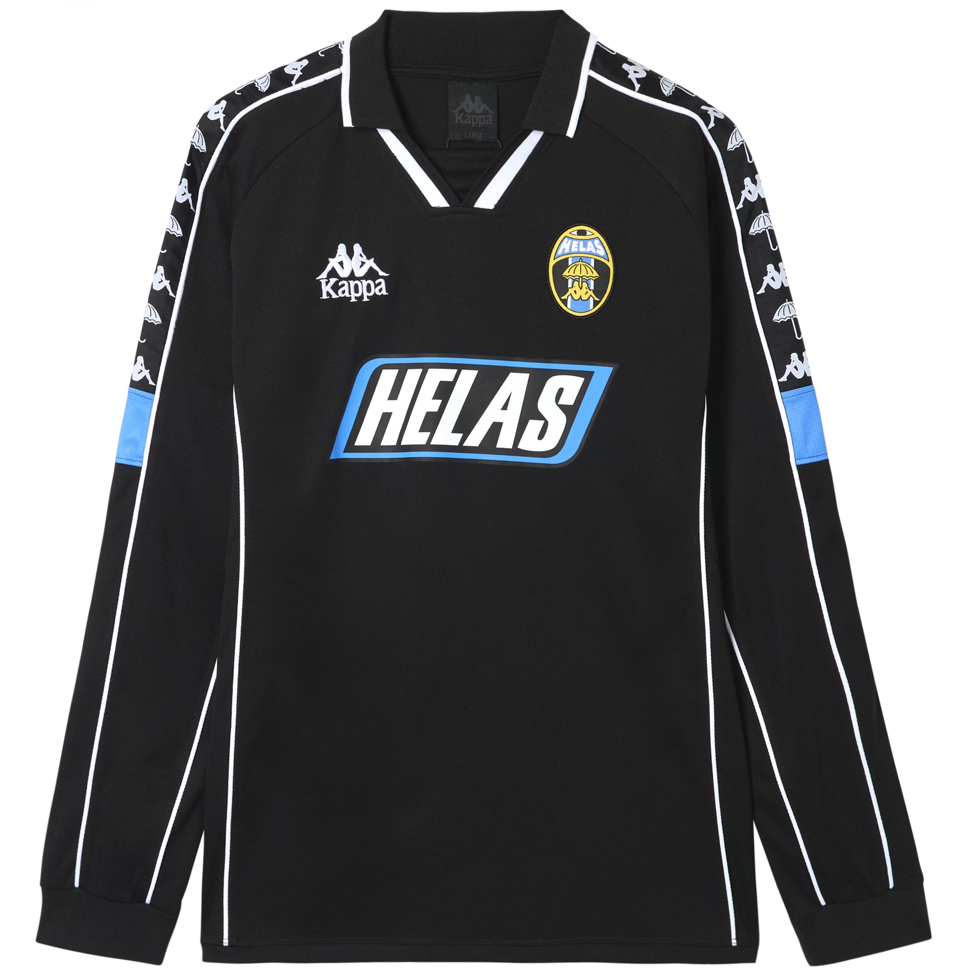 Helas x Kappa Authentic Geervan Football Longsleeve Jersey Black/White/Blue/Marina