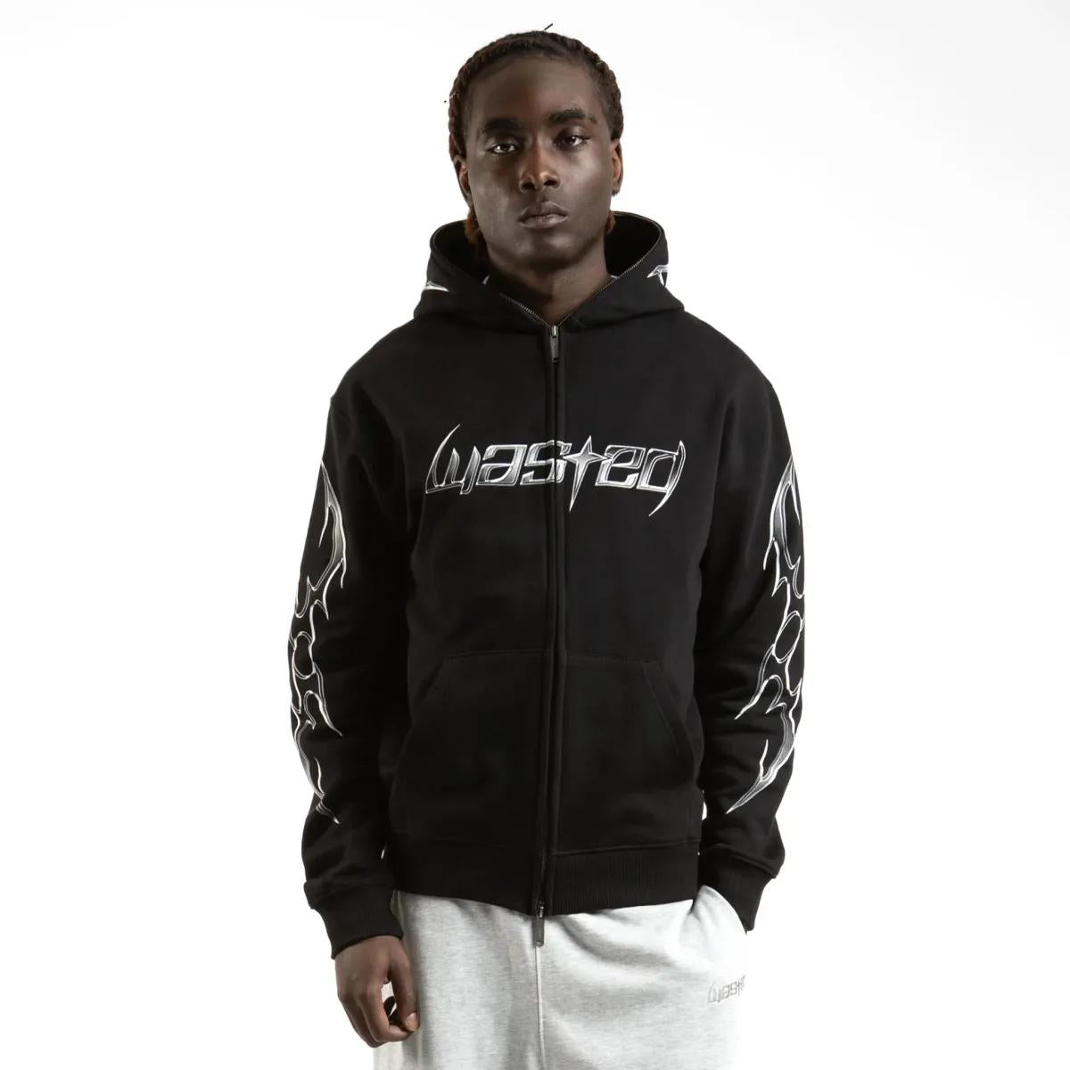 Wasted Paris Metal Blade Full Zip Hoodie - Black