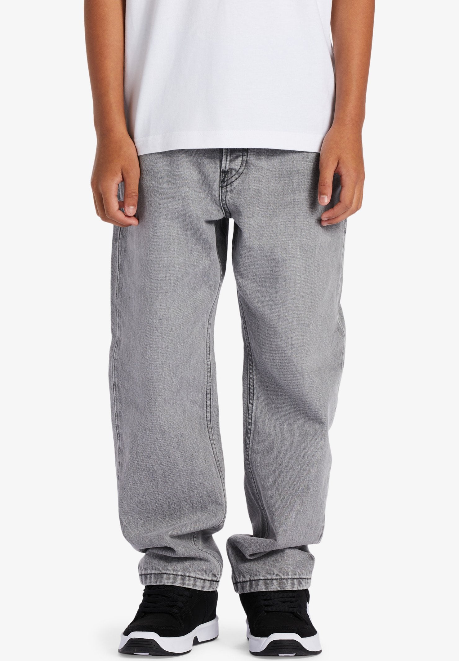 DC Worker Baggy Grey Denim Youth Pant Boy