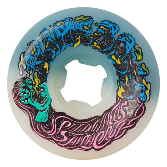 Slime Balls Wheels - Hairballs 50-50 White/Teal 54mm 95a