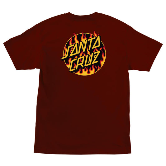 Santa Cruz x Thrasher Flame Dot Tee Burgundy