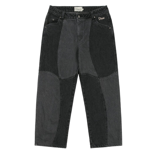 Dime Blocked Relaxed Denim Pants Black Washed