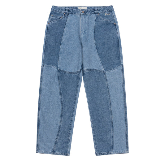 Dime Blocked Relaxed Denim Pants Blue Washed