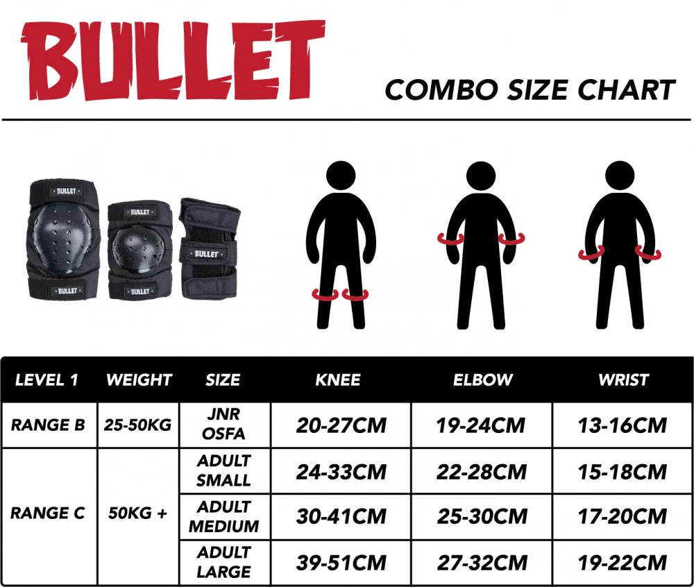 Bullet Protection Standard Combo Triple Pad Adult Set