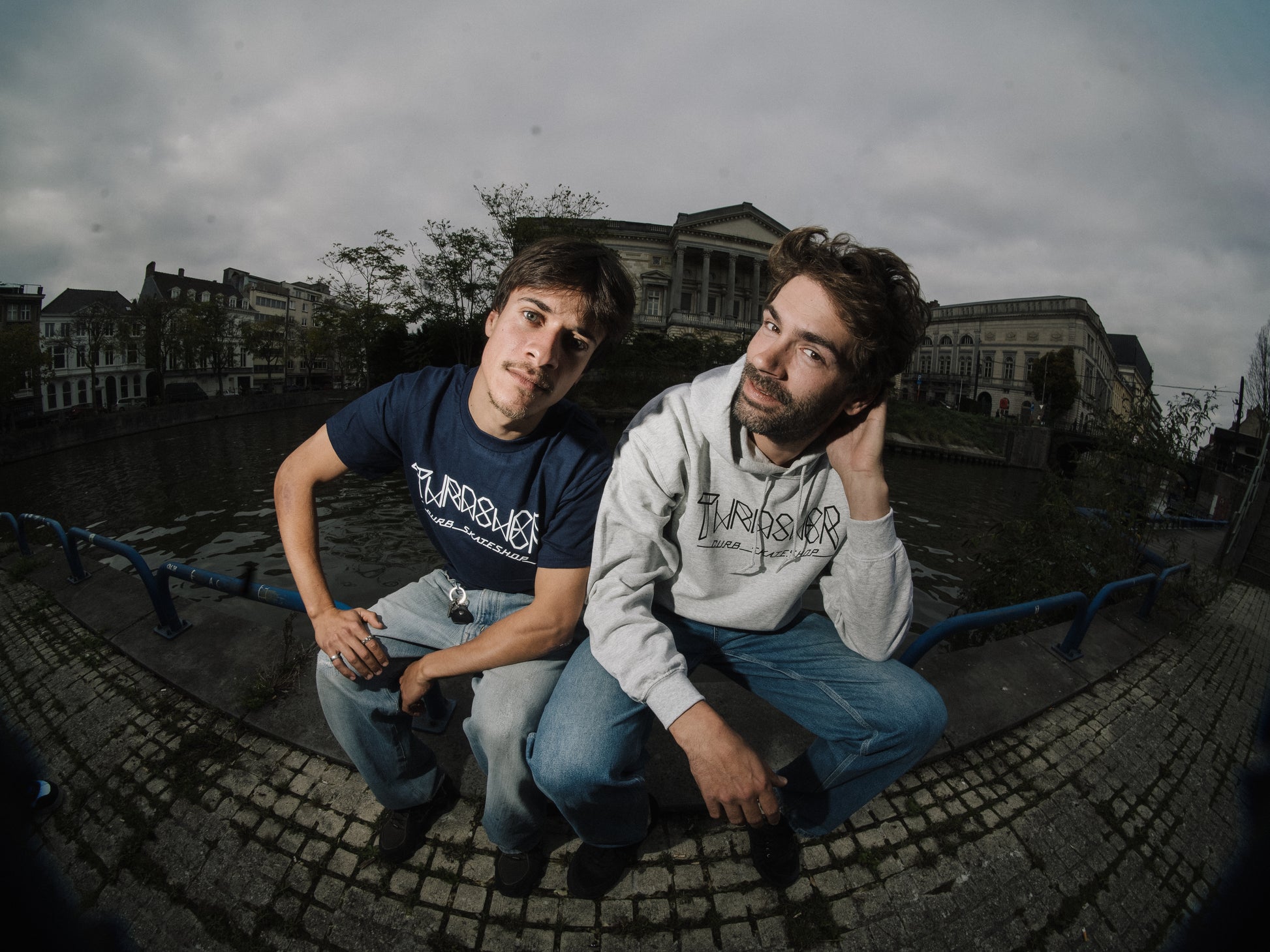Thrasher x Curb Skatemag Logo Navy Tee