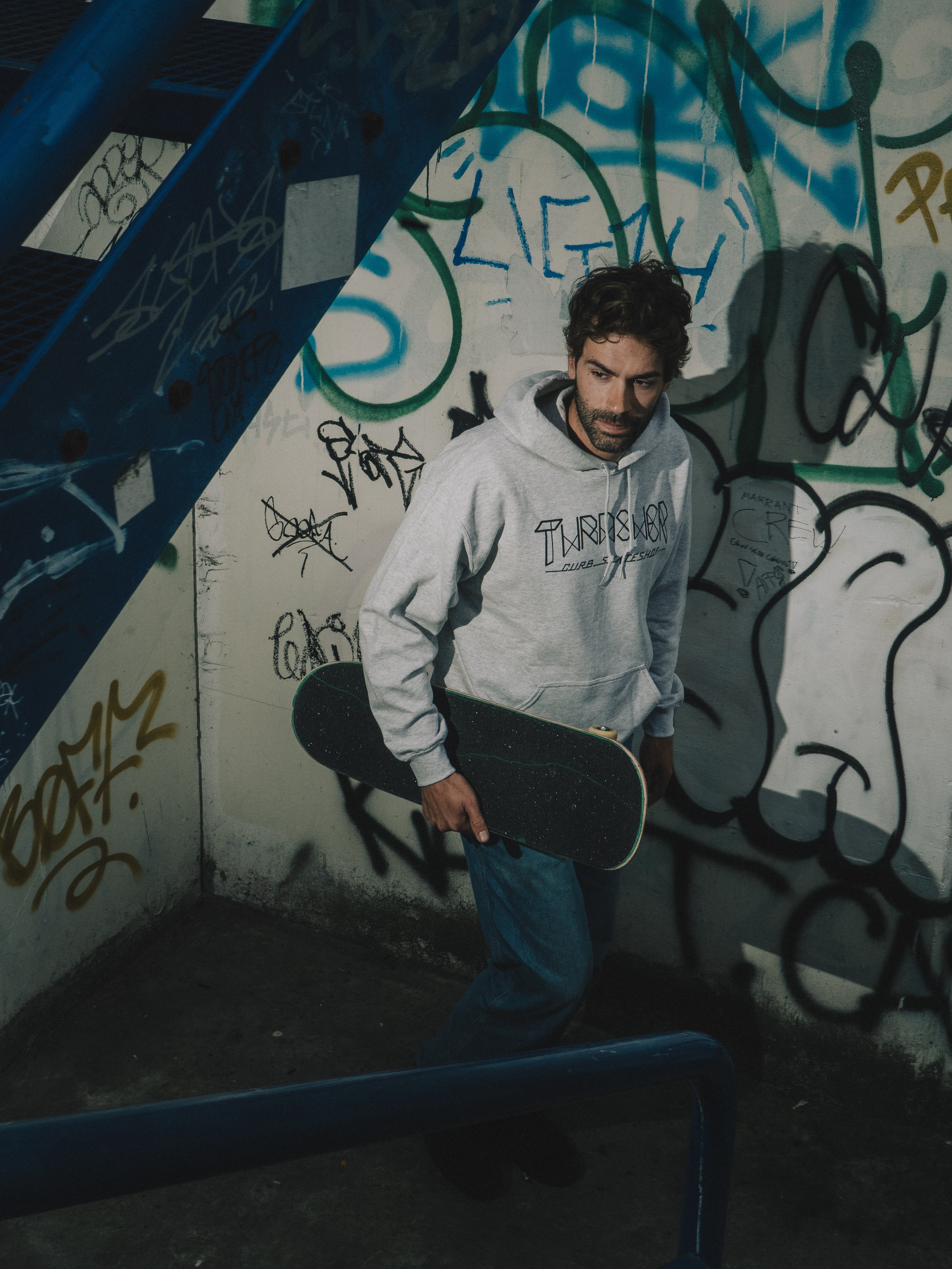 Thrasher x Curb Skatemag Logo Hood Ash Grey