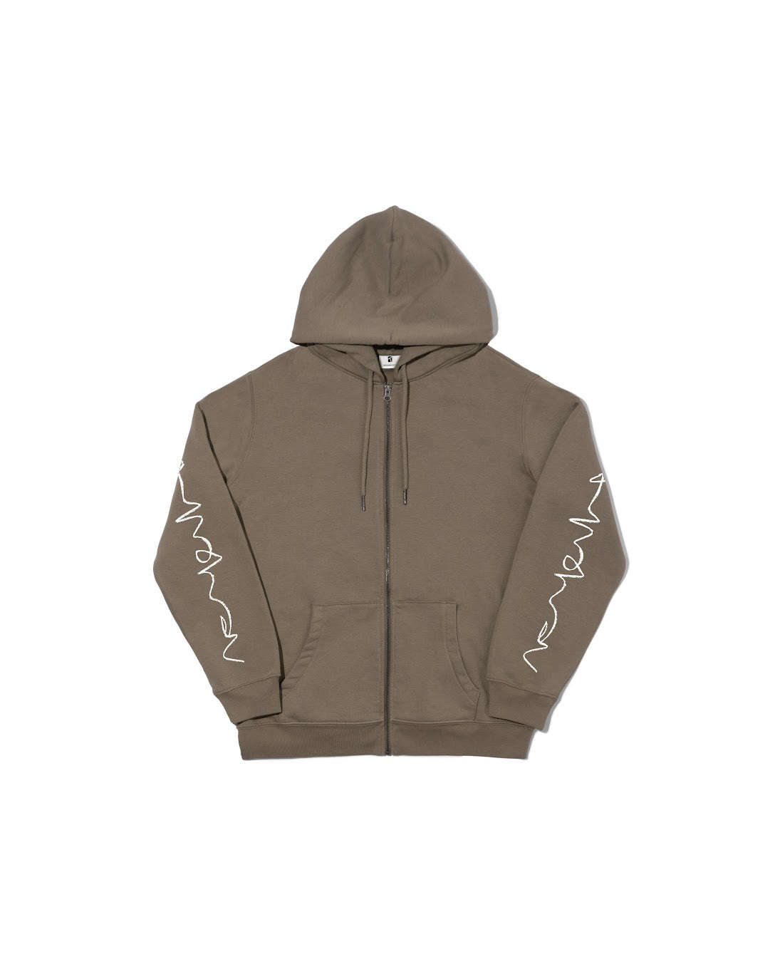 Poetic Crayon Arm Zip Hoodie Olive Green