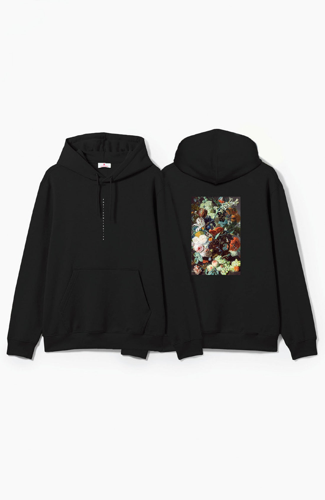 Poetic Flower Hoodie Black