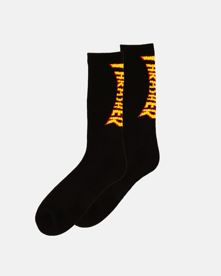 Thrasher Flame Socks Black (One Size)