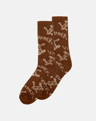 Thrasher Gonz Crew Socks Brown / Tan