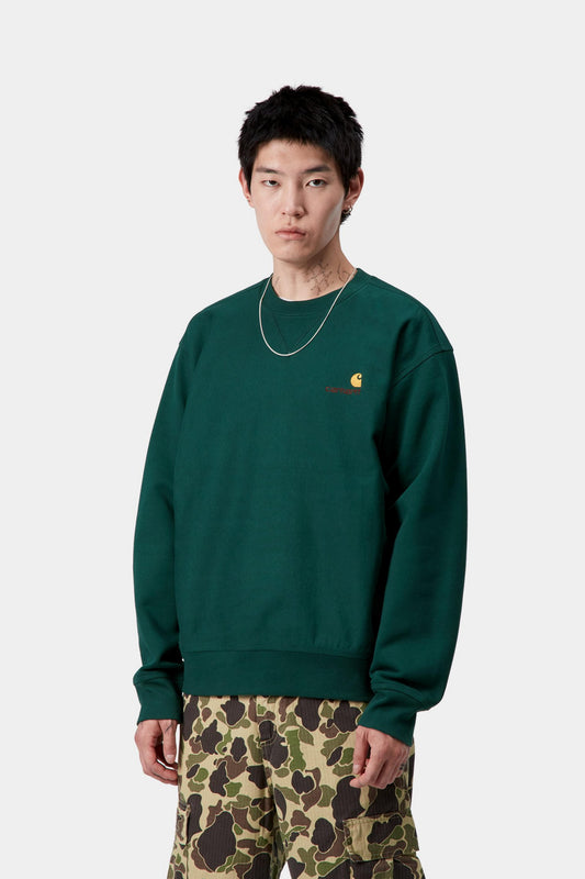 Carhartt WIP American Script Sweat Dark Fir
