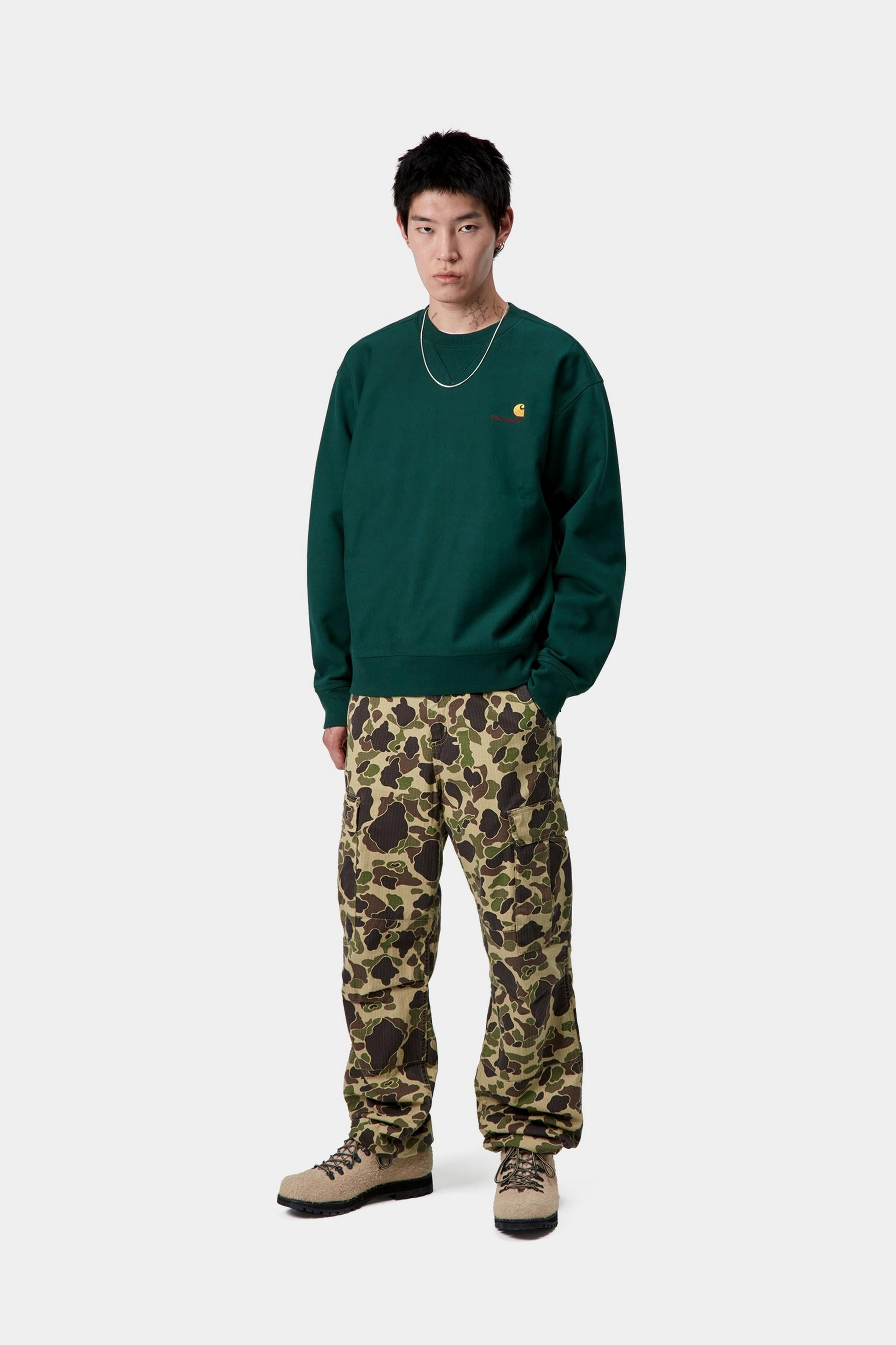 Carhartt WIP American Script Sweat Dark Fir