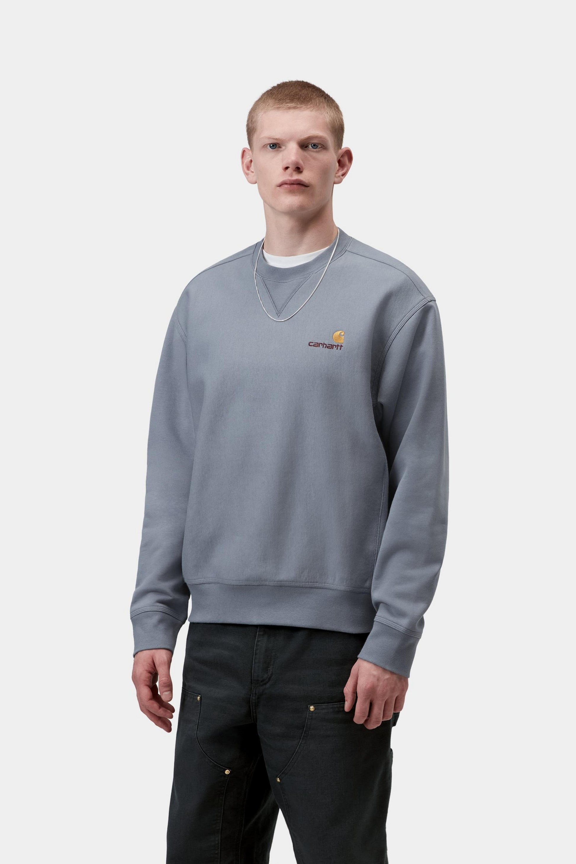 Carhartt WIP American Script Sweat Shady Blue