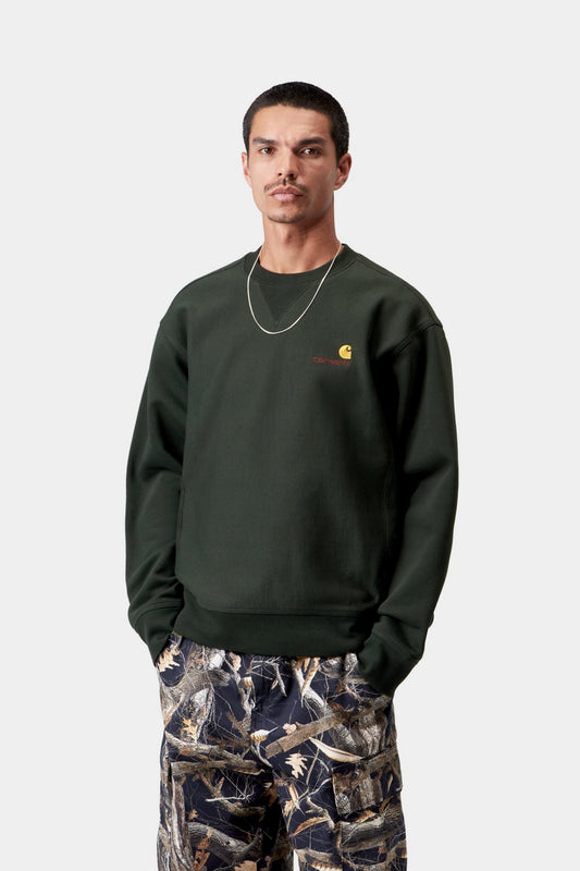 Carhartt WIP American Script Sweat Raven Green