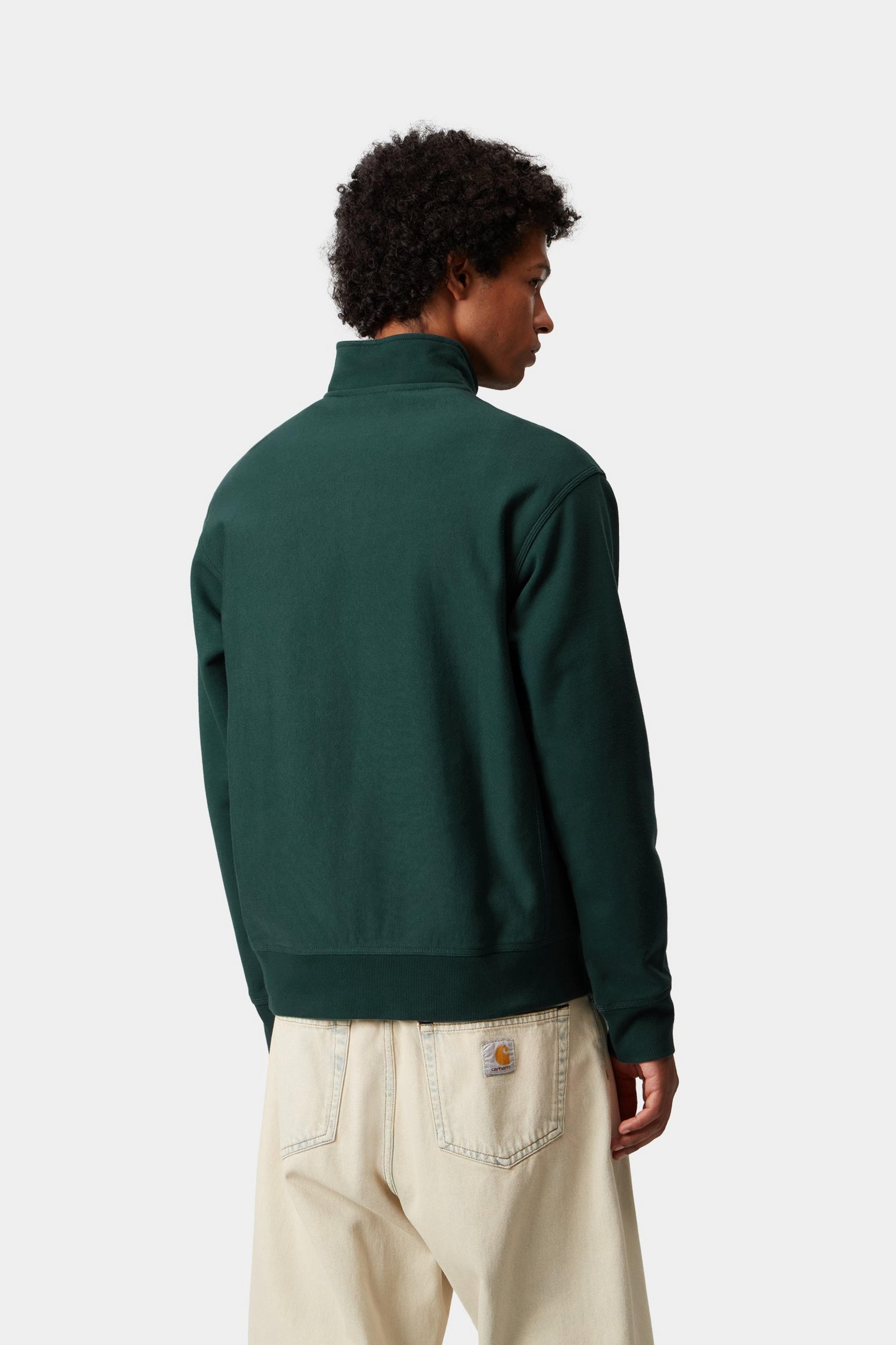 Carhartt Half Zip American Script Sweat Dark Fir