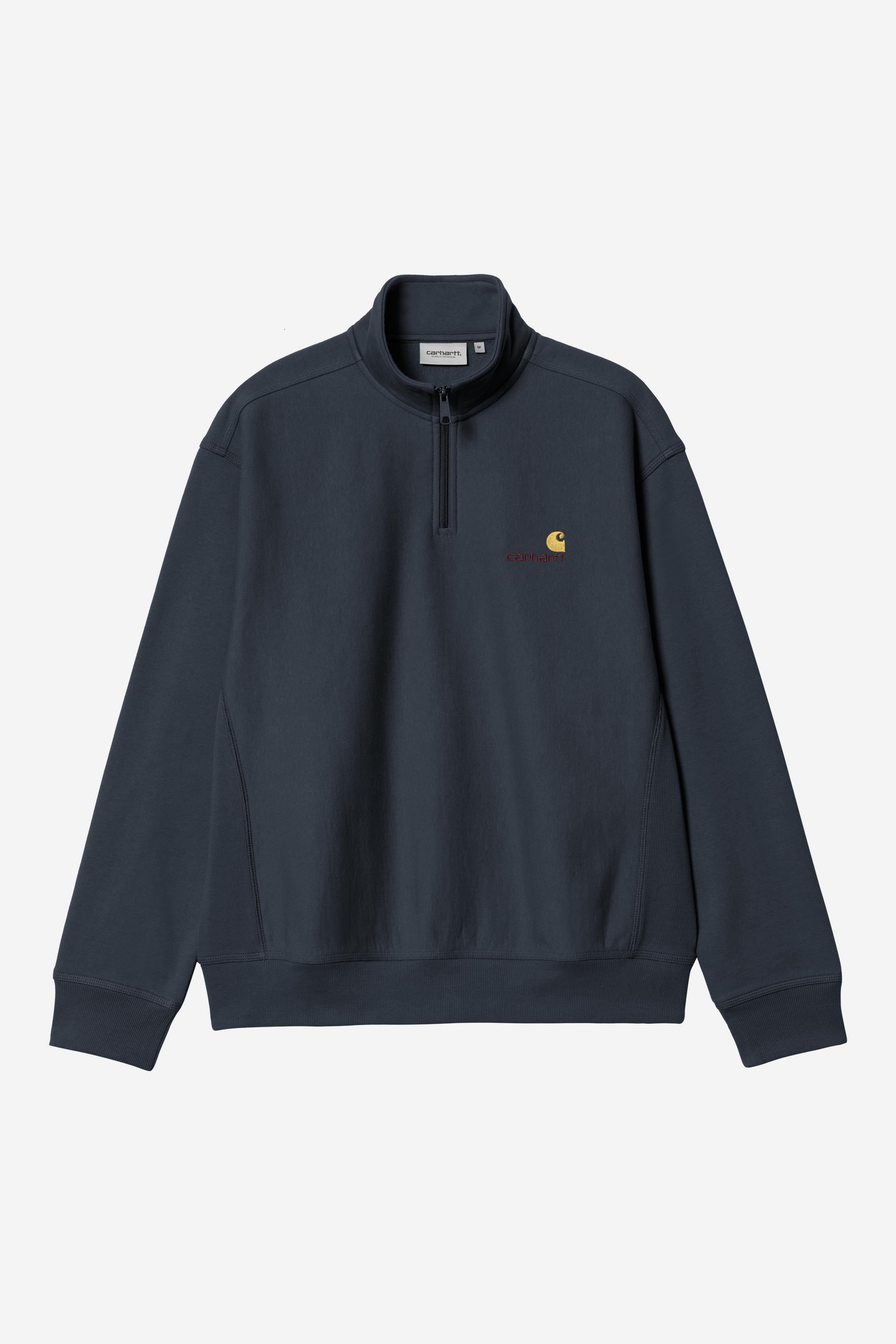 Carhartt Half Zip American Script Sweat Deep Night