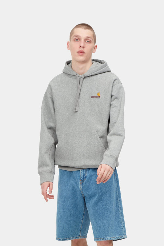 Carhartt Hooded American Script Sweat Grey Heather