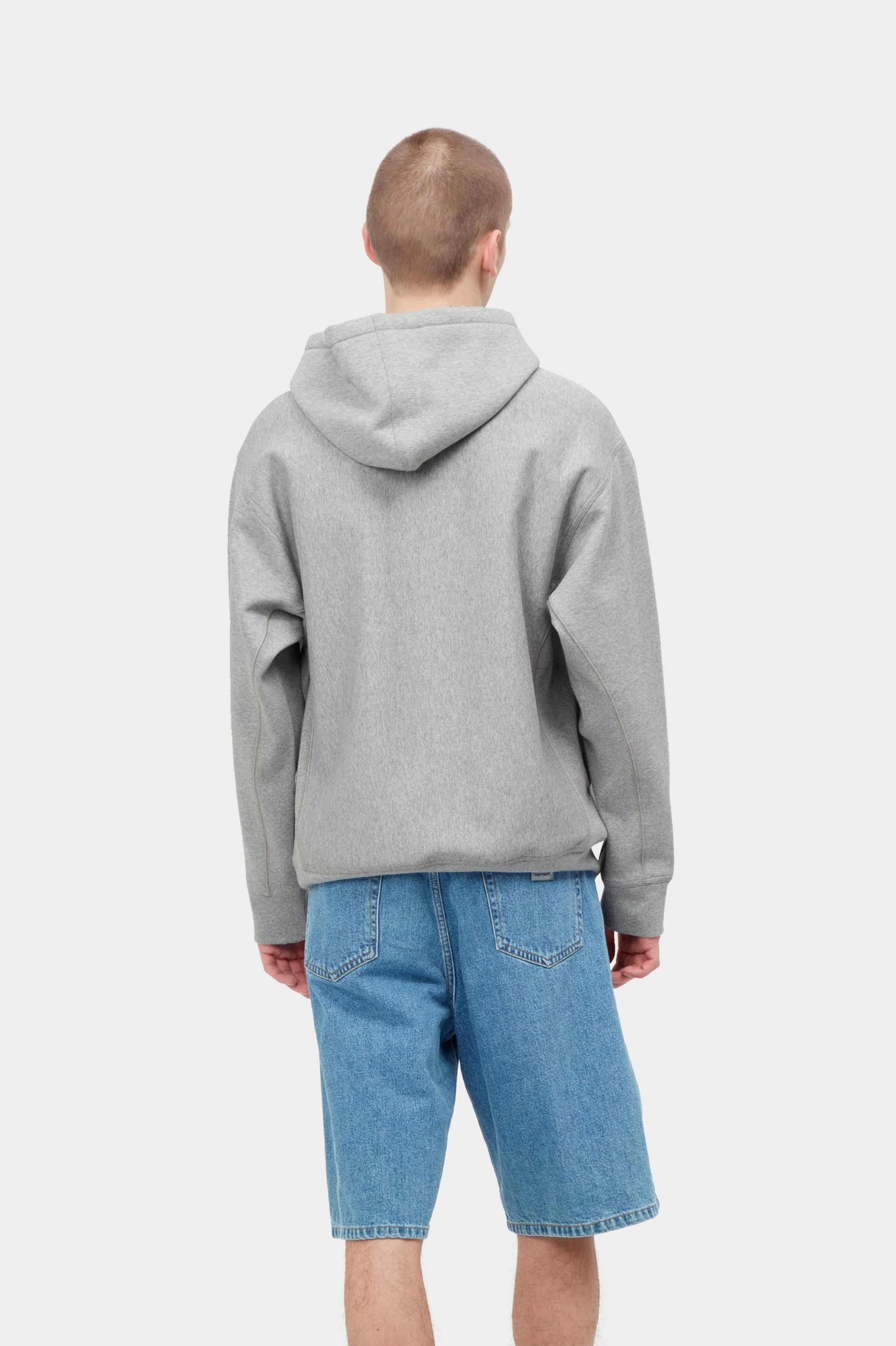 Carhartt Hooded American Script Sweat Grey Heather