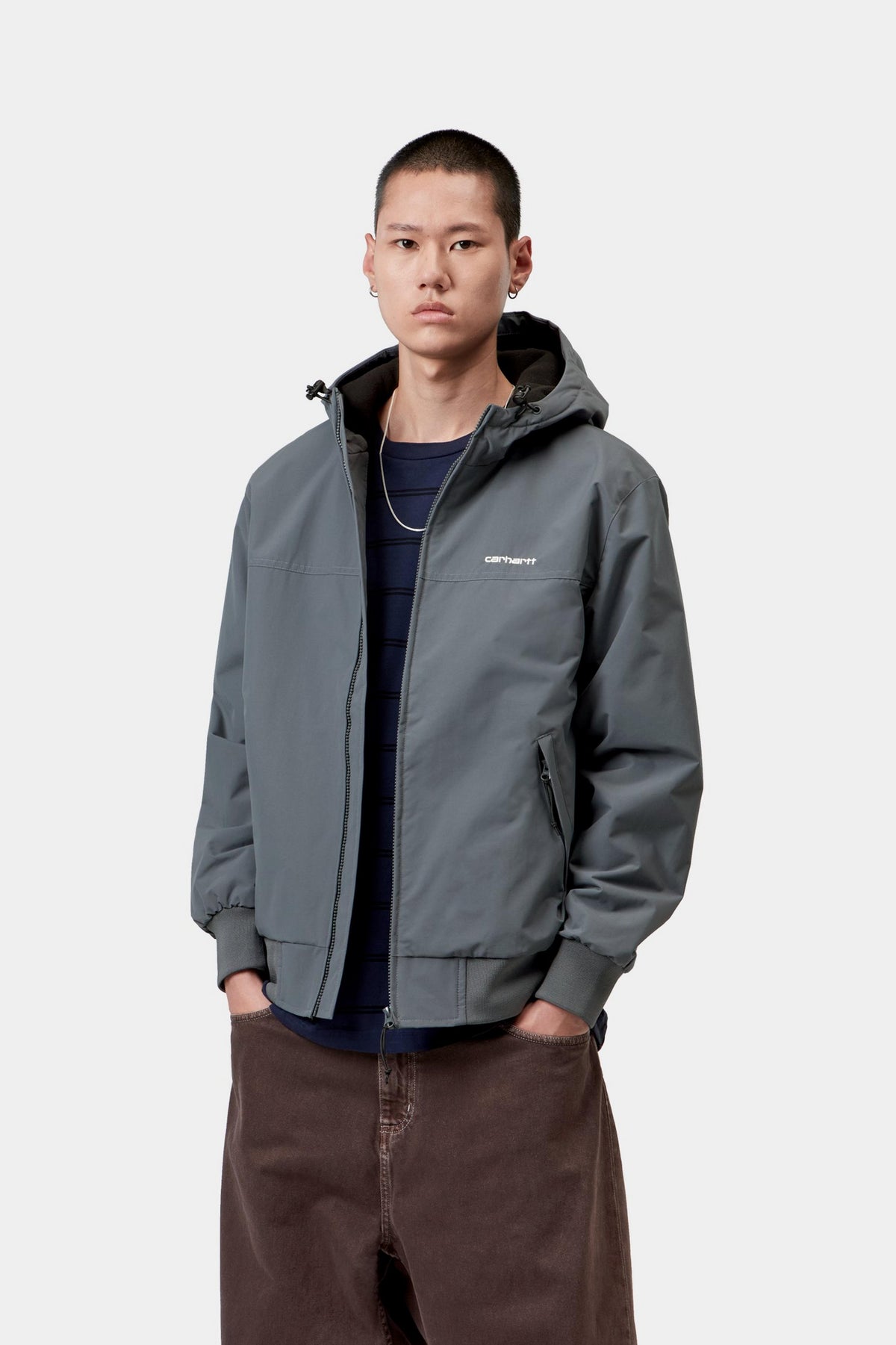 Carhartt Hooded Sail Jacket Styx / White