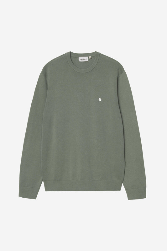Carhartt WIP Madison Sweater Velvet Green / White