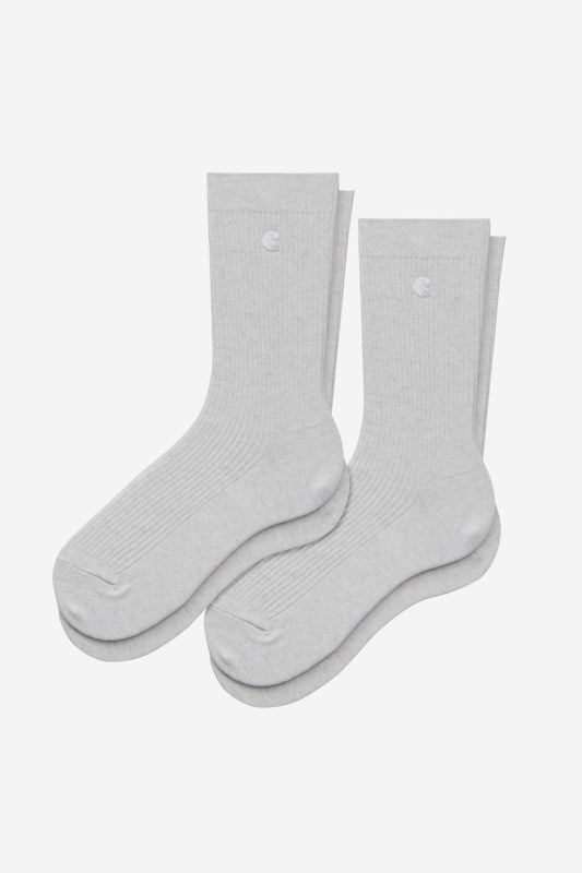 Carhartt Madison 2-Pack Socks (2 Pairs) Ash Heather / White