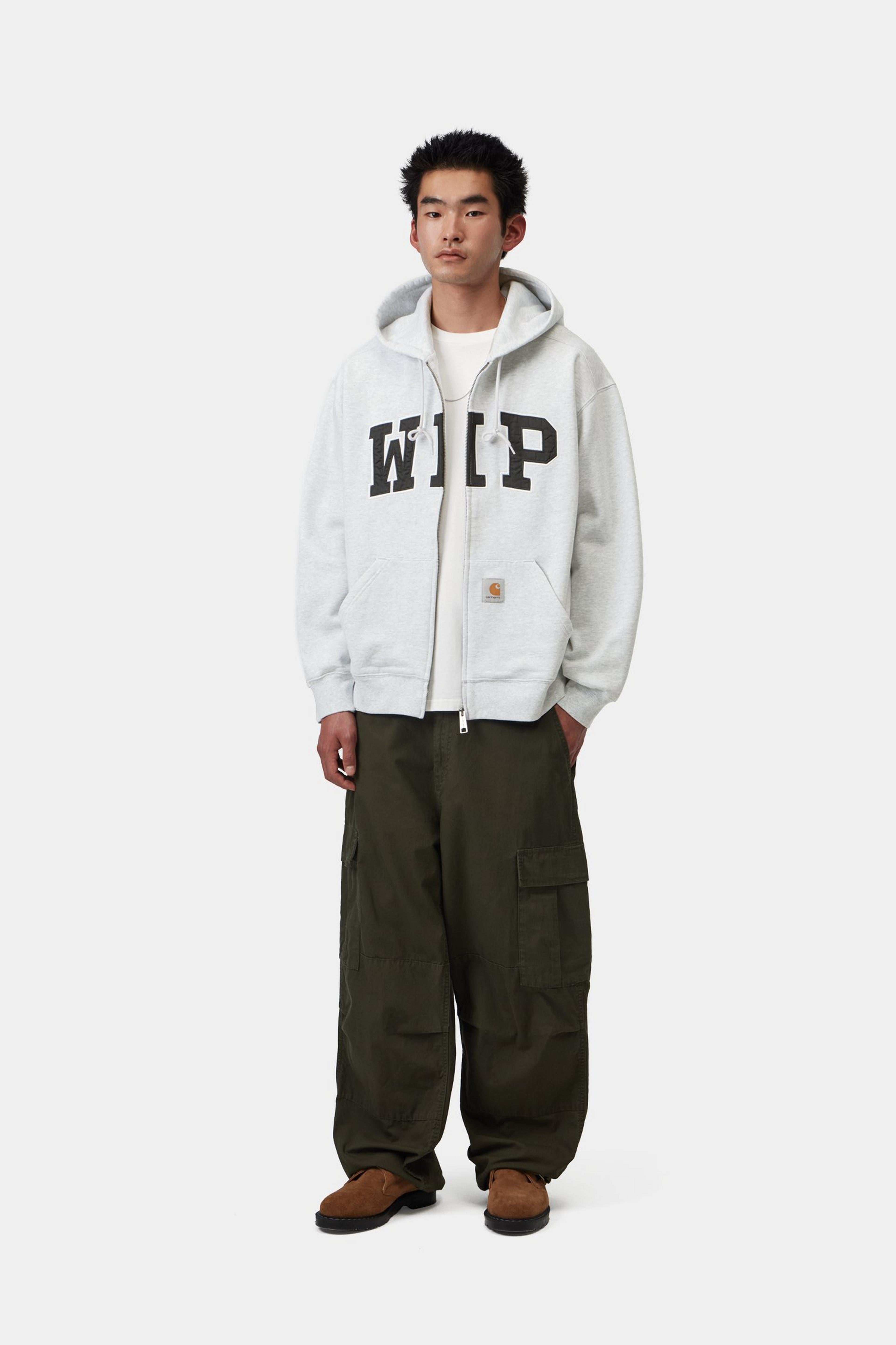 Carhartt WIP Hooded WIP Sweat Jacket Ash Heather / Stone Washed