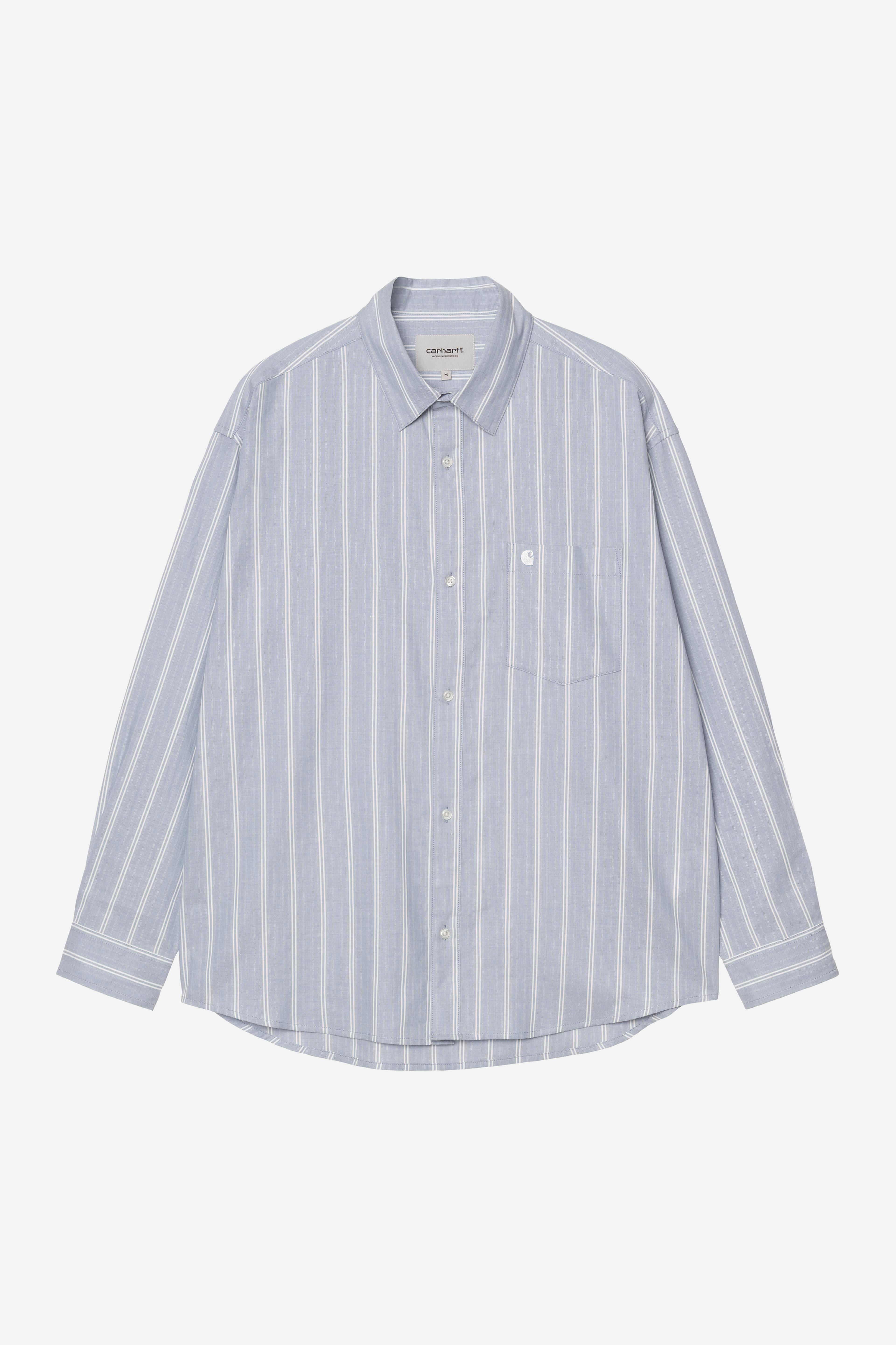 Carhartt WIP L/S Beale Shirt Beale Stripe / Gentle Blue / White