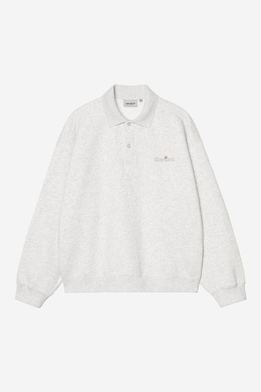 Carhartt WIP WIP Label Polo Sweat Ash Heather