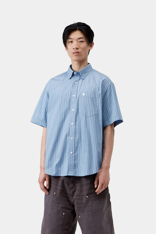 Carhartt WIP S/S Keene Shirt Keene Stripe / Curacao
