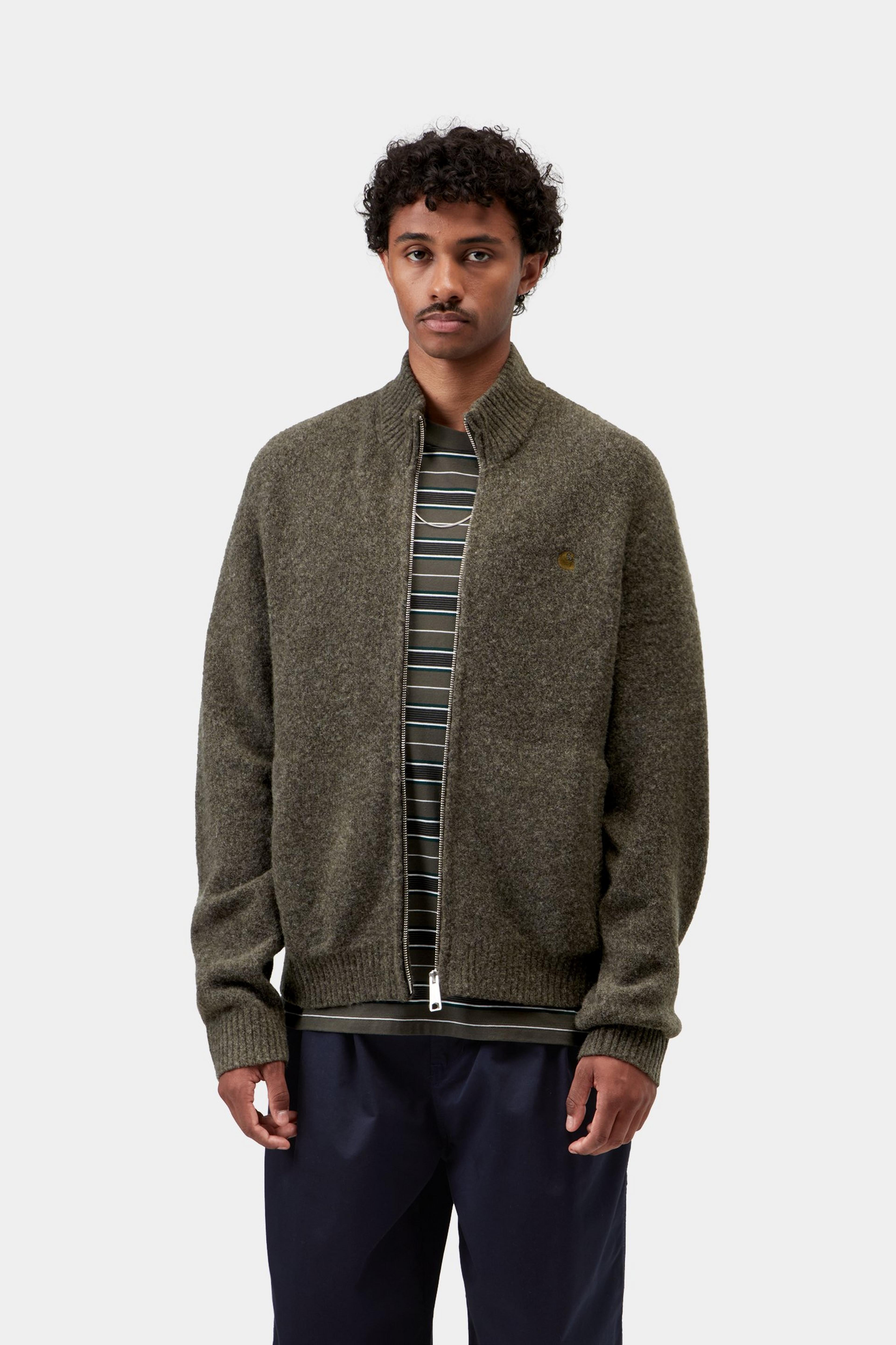 Carhartt WIP Curtis Sweater Jacket Tangled Shungite