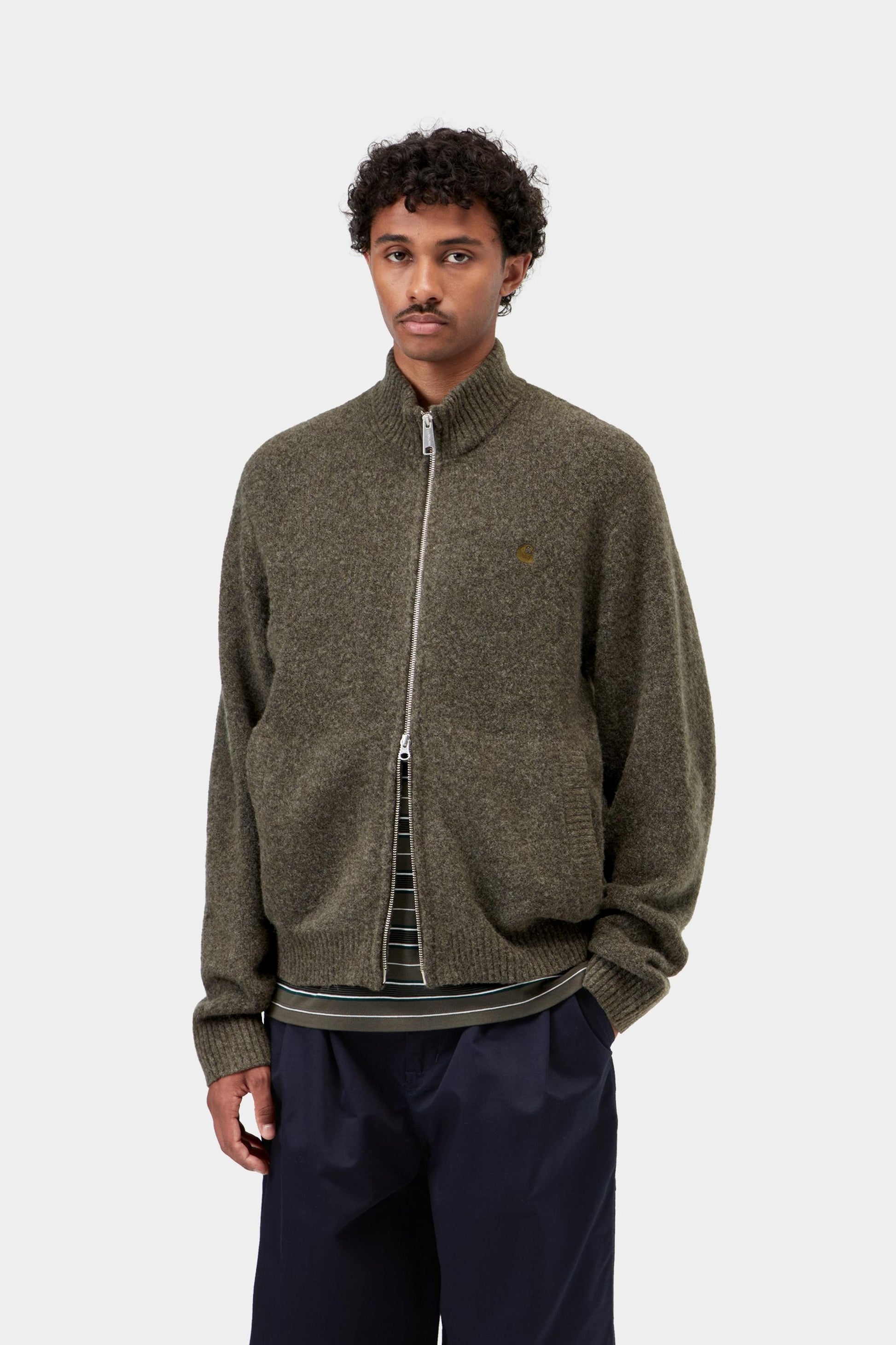 Carhartt WIP Curtis Sweater Jacket Tangled Shungite