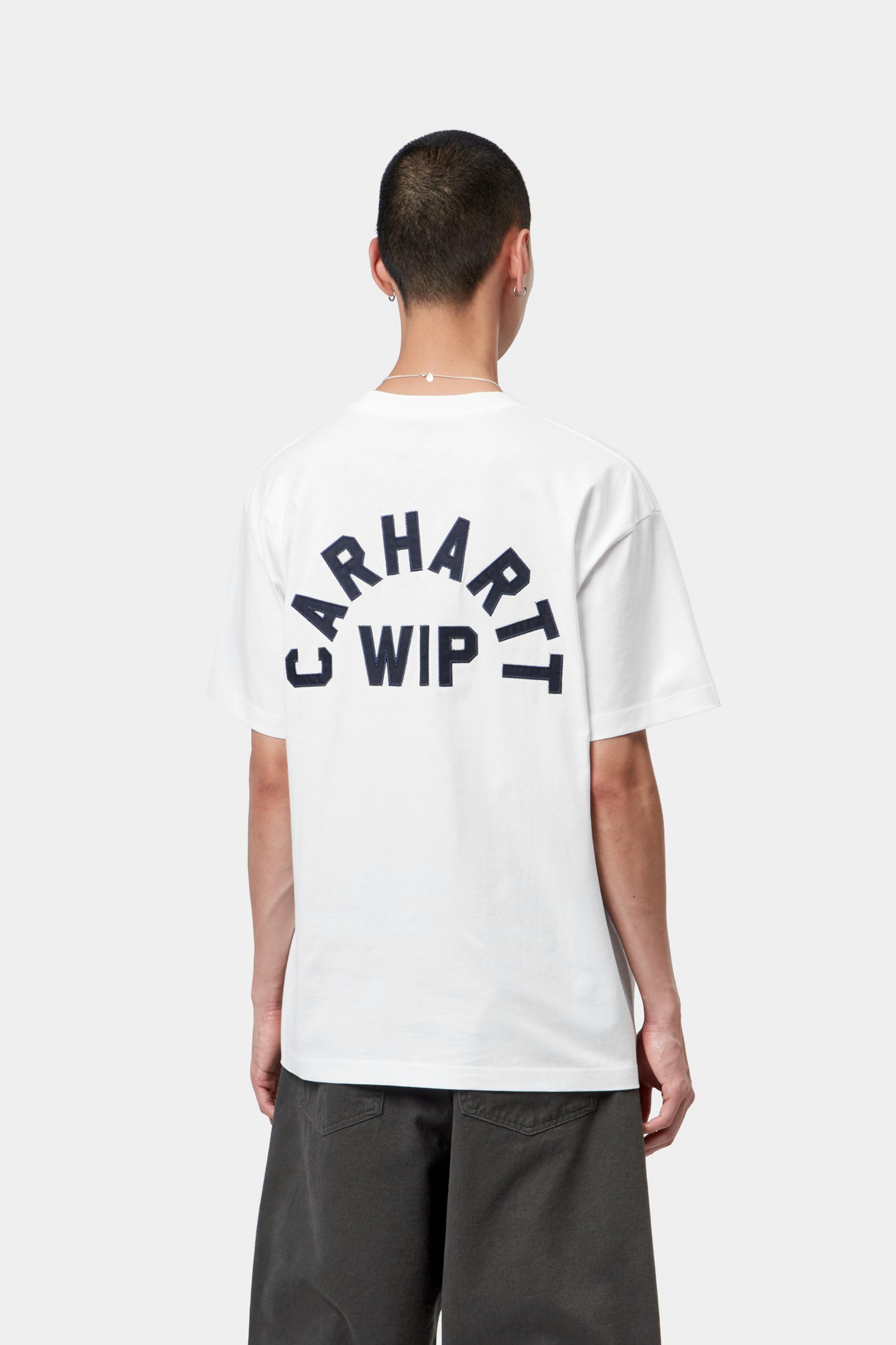 Carhartt WIP Arch Script Tee White/Dark Navy