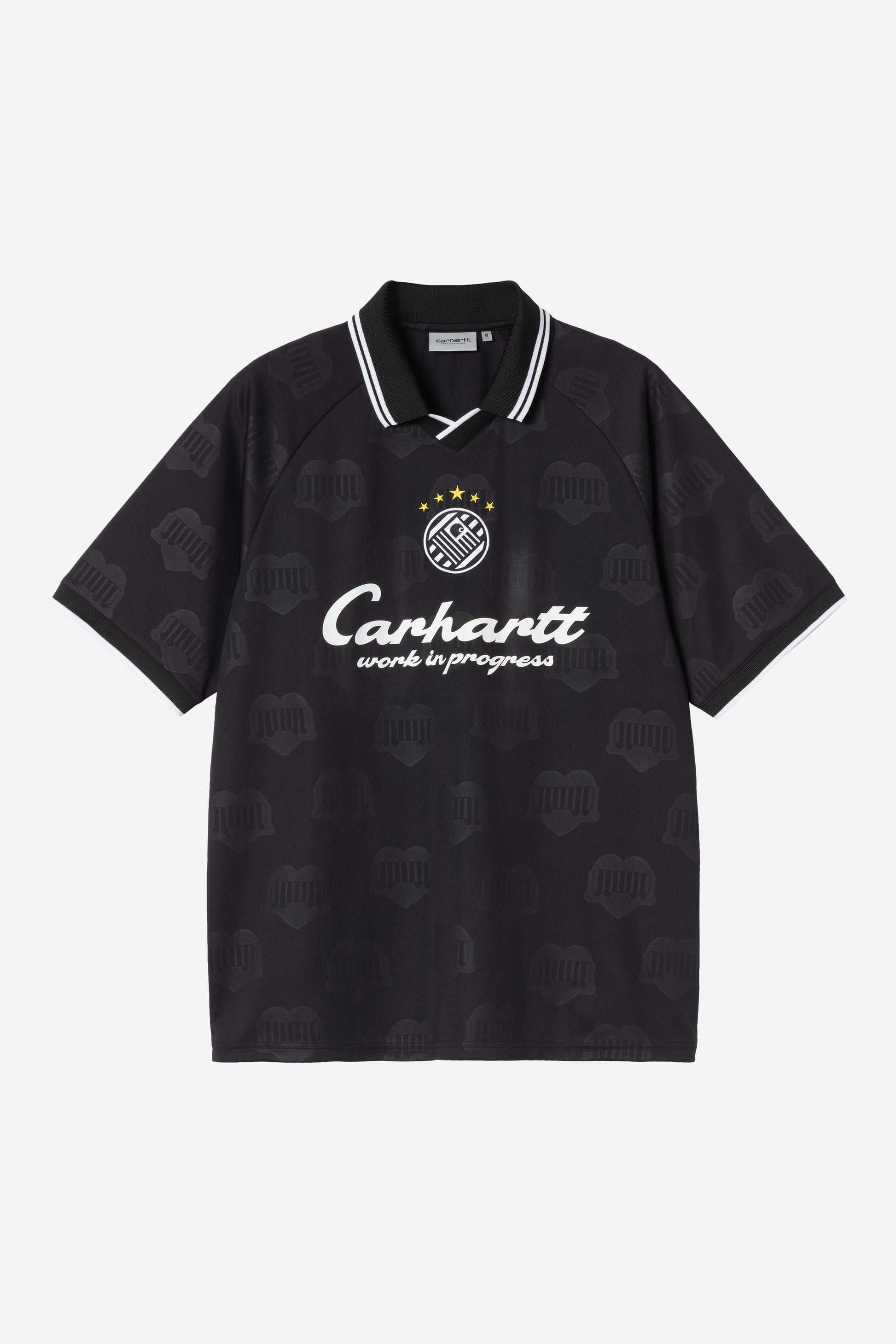 Carhartt WIP Hartt's Terrace Football T-shirt Heart Train Jacquard, Black