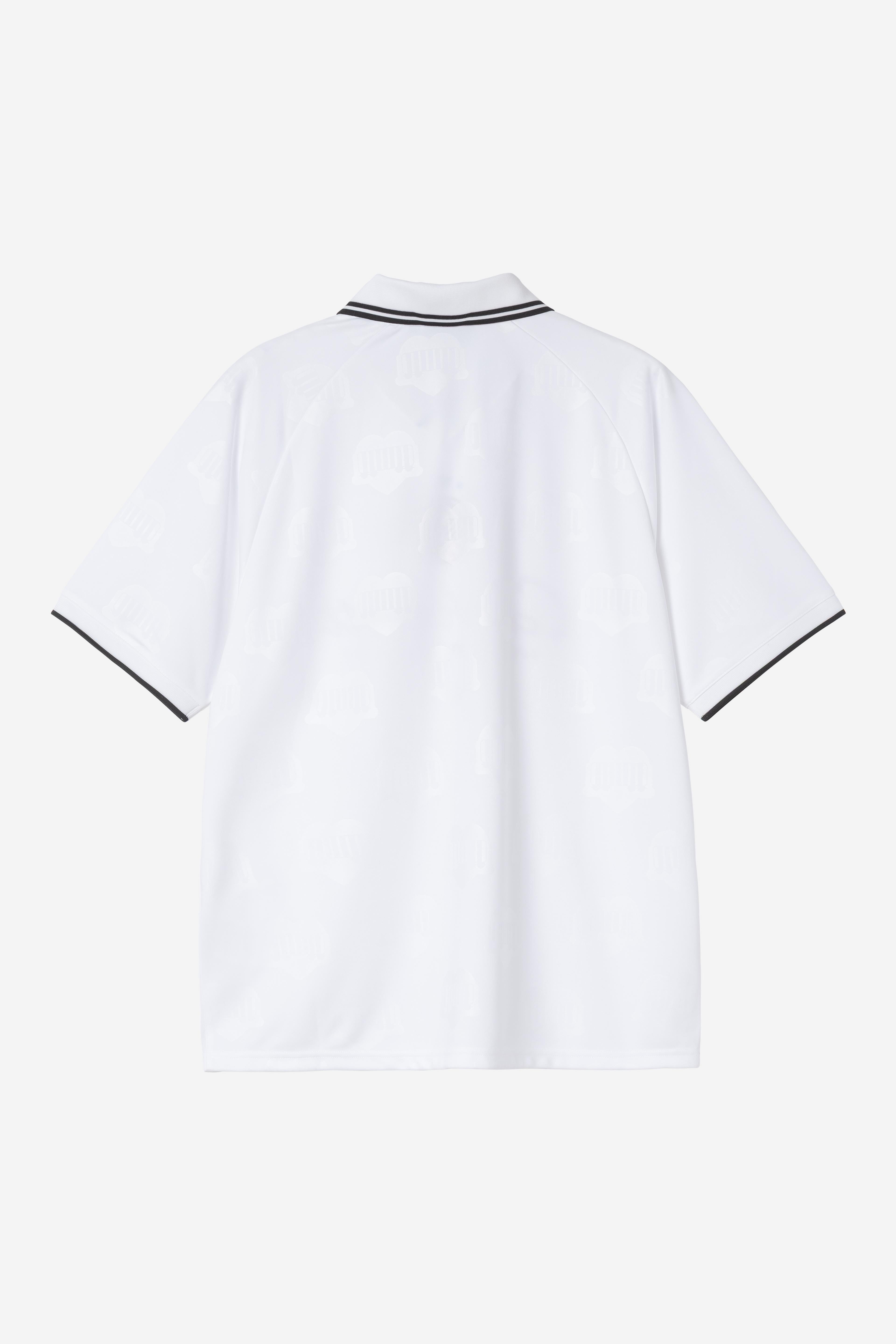 Carhartt WIP Hartt's Terrace Football T-shirt Heart Train Jacquard White
