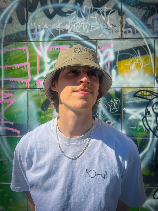 Curb Reversible Bucket Hat Pacman/Classic Logo Beige / Khaki Green
