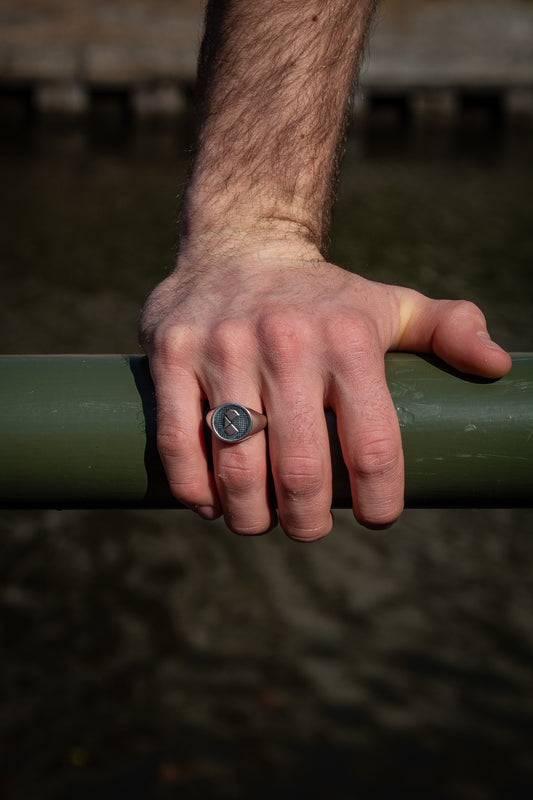 Curb Classic Oxidized Silver Ring