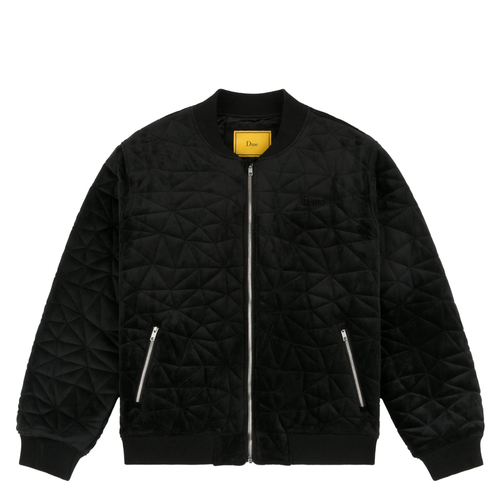 Dime Velour Bomber Jacket Black